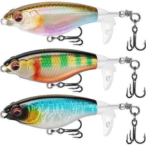TRUSCEND Top Water Fishing Lures with BKK Hooks, Whopper Fishing Lures for Freshwater or Saltwater, Floating Lure for Bass Catfish Pike, Fishing Wobble Surface Bass Bait Teasers Fishing Gifts for Men - Image 1