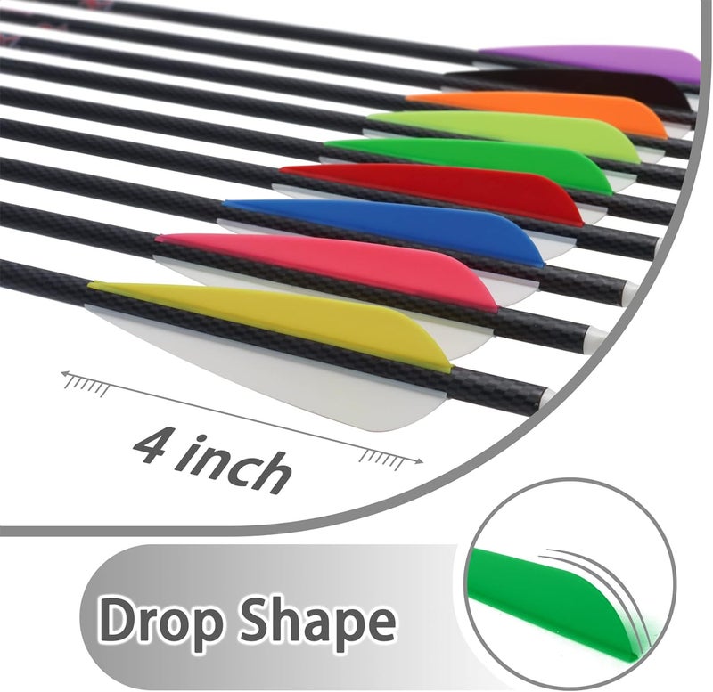 Letszhu Arrows Vanes 4 Inch Plastic Feather Fletching for DIY Archery Arrows 50 Pack… - Image 4