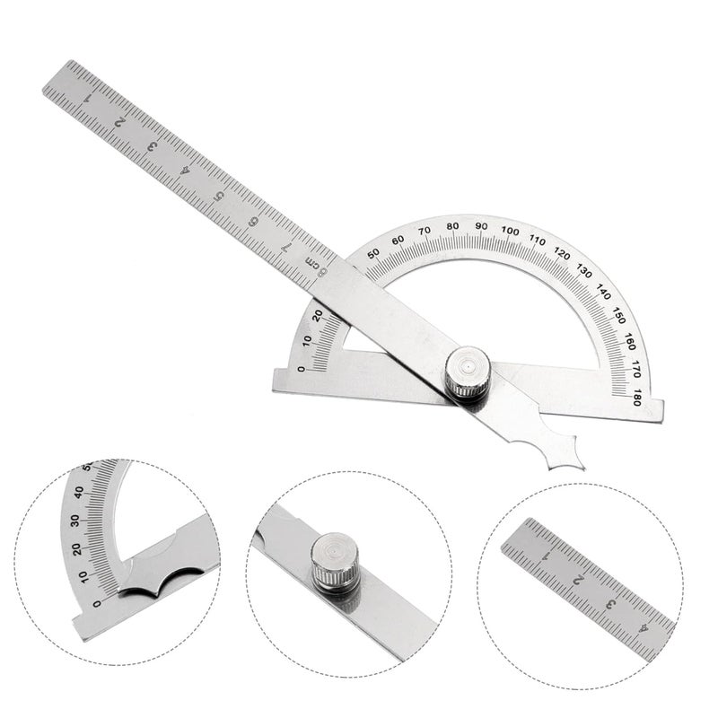 Operitacx Stainless Steel Protractor Angle Ruler Gauge with Locking Arm for Precision Carpentry Crafting - Image 4