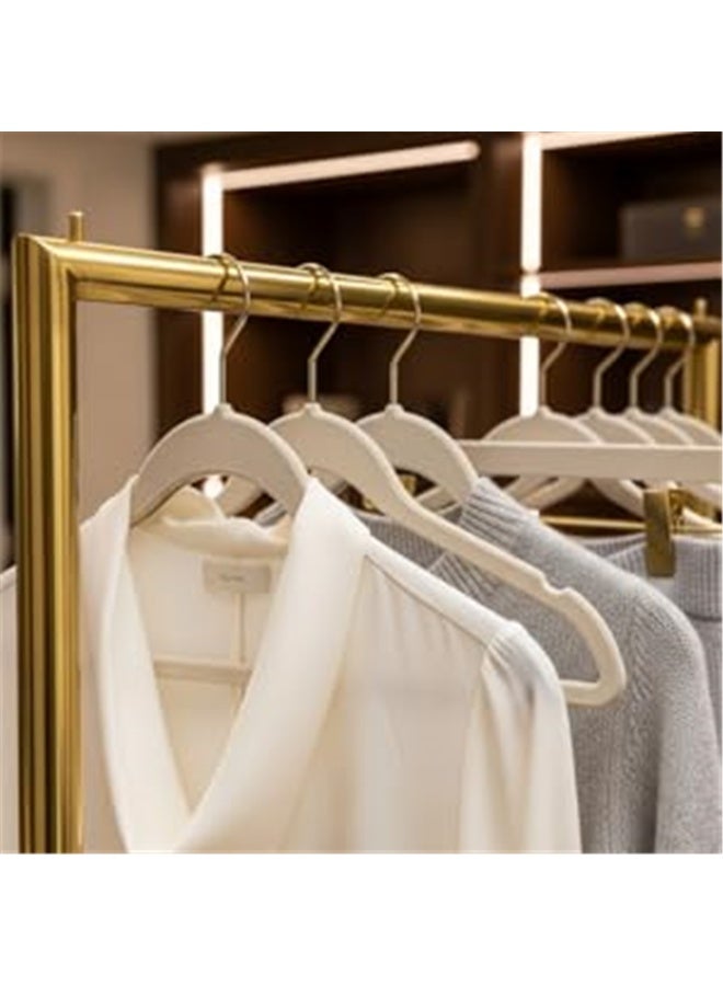 Velvet Hangers 20 Pack, Beige Non-Slip Coat Hangers 44.5cm with 360 Degree Rotatable Hook, Slim and Durable Hangers with Shoulder Notches Coat Pant All Clothes (Beige 20 Pack) - Image 2