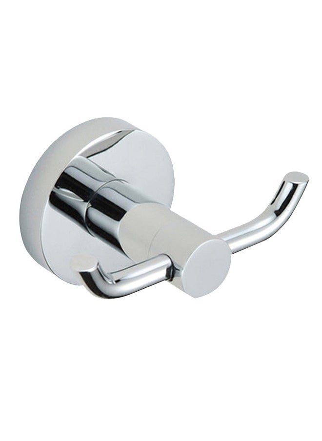 Generic - Single Double Hook Coat Towel Clothes Hanger Hook Heavy Duty Stainless Steel Wall Mount Hook Holder for Bathroom Kitchen Bedroom - Image 1