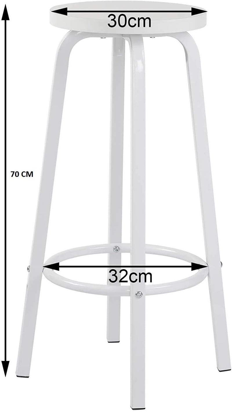 INDIAN DECOR 45850 Classic Breakfast Kitchen Counter Bar Stools 1 PCS MDF Seat Bar Chairs Metal Legs Barstools White High Stools - Image 5