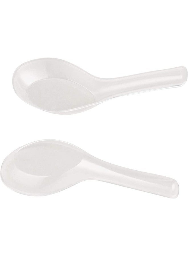 Juvale Plastic Soup Spoons - 200-Pack Clear Plastic - Disposable Asian Soup Spoons for Ramen & Pho, Bulk Clear Utensils - Image 5