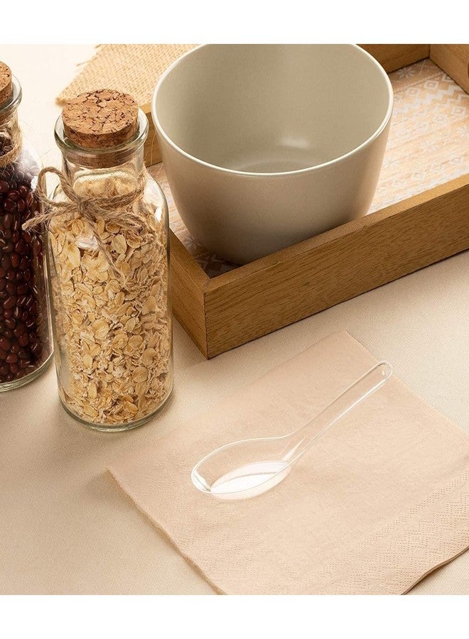 Juvale Plastic Soup Spoons - 200-Pack Clear Plastic - Disposable Asian Soup Spoons for Ramen & Pho, Bulk Clear Utensils - Image 2