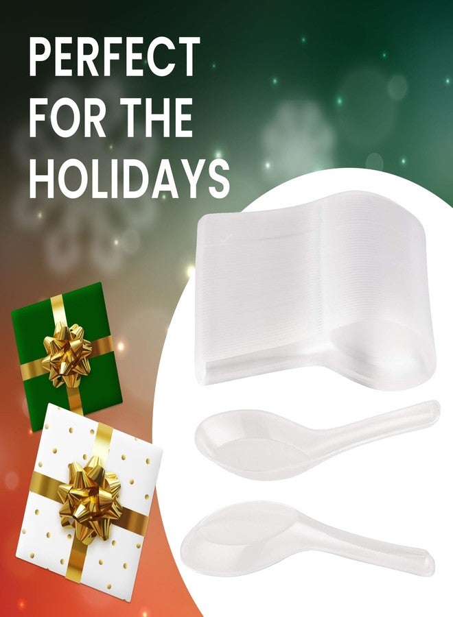 Juvale Plastic Soup Spoons - 200-Pack Clear Plastic - Disposable Asian Soup Spoons for Ramen & Pho, Bulk Clear Utensils - Image 4