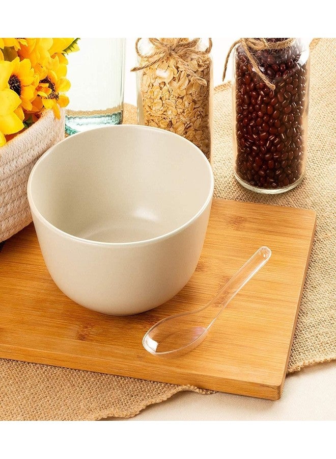 Juvale Plastic Soup Spoons - 200-Pack Clear Plastic - Disposable Asian Soup Spoons for Ramen & Pho, Bulk Clear Utensils - Image 3