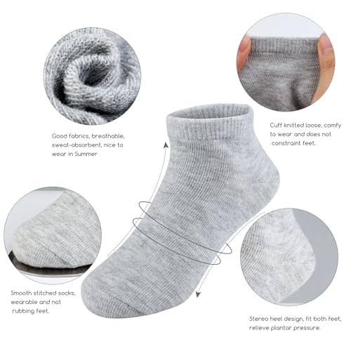 BOOPH Kids Socks for Boys Girls Low Cut Athletic Ankle Socks 6-8 Years Multi01 - Image 5
