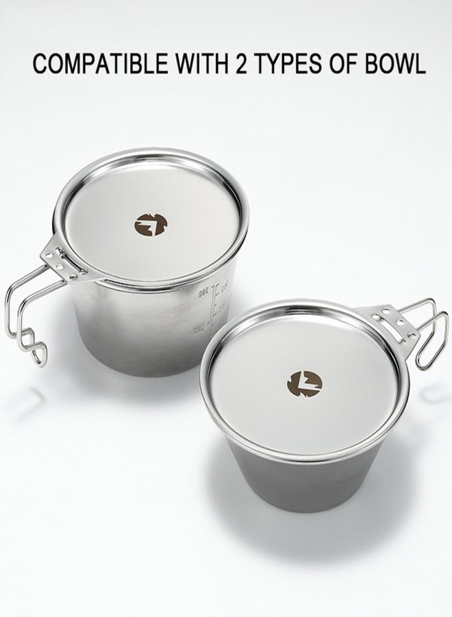 Campingmoon Stainless Steel Camping Sierra Cup Lightweight Compact Camping Pot Hiking Coffee Mug Bowl Cup - Image 2