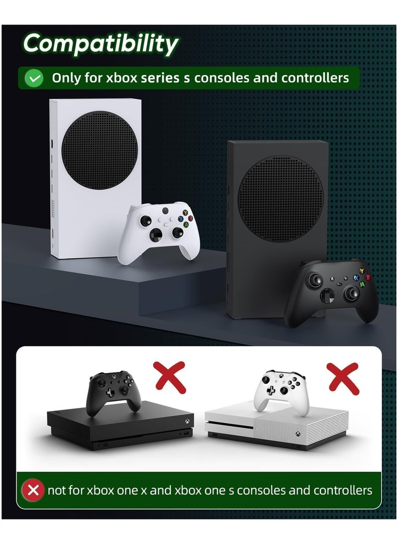 general Xbox Series S Cooling Fan Stand with RGB Light Strip, Upgraded Dual Controllers, Charging Dock Accessories, Includes 2 x 1400mAh Rechargeable Battery Packs, Headset Hook, and USB Port - Image 2