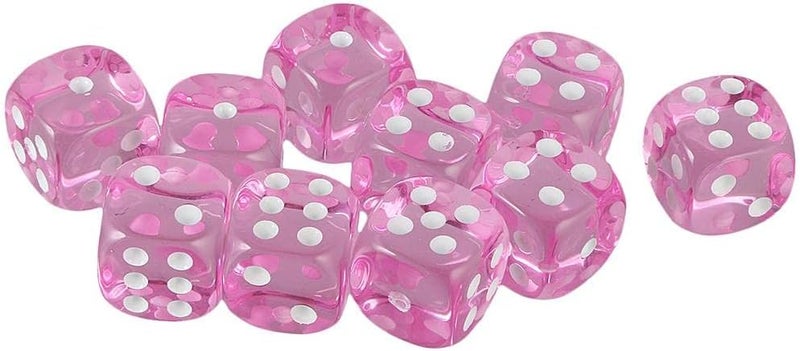 كلاراكو مجموعة من 10 قطع من النرد ذي الستة أوجه للعب لعبة تقمص الأدوار D&D - وردي - Image 3