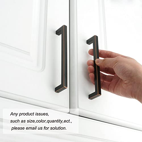 KOOFIZO Solid Square Bronze Kitchen Cabinet Handles Oil Rubbed Bronze Cabinet Pulls, 10 Pack 5 Inch Bronze Hardware for Kitchen Cabinets Drawers Dresser Cupboard Bedroom Bathroom - Image 3