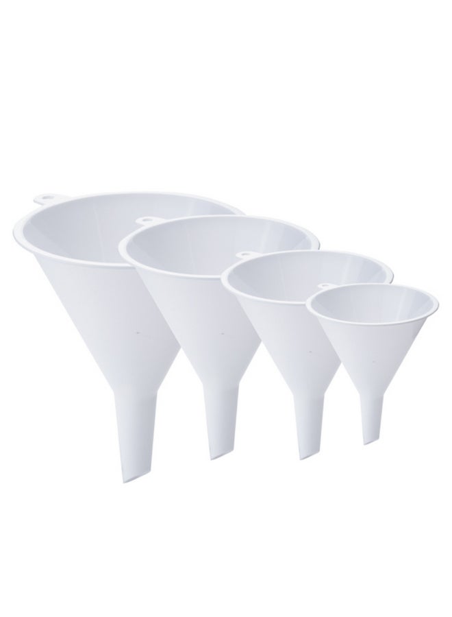 Chef Craft 4-Piece Dishwasher Safe Plastic Funnel Set White 46.774 x 18.415 x 12.7 cm 20493 - Image 1
