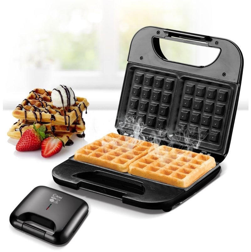 Jolfay Jolfay Portable Waffle Maker 750W Electric Panini Press Grill Waffle Machine with NonStick Plates Easy to Clean Bread Toaster for Breakfast Lunch Desserts Home Camping Black  - Image 2