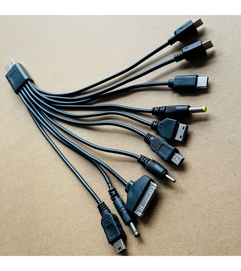 Yellow Thickened 10 in 1 Universal USB Charging Cable for Mobile Phones - Image 3
