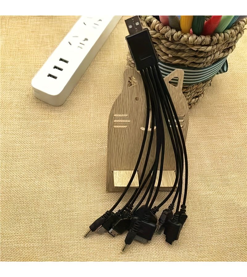 Yellow Thickened 10 in 1 Universal USB Charging Cable for Mobile Phones - Image 4