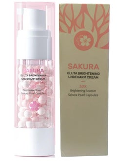 SAKURA Gluta Brightening Underarm Cream 50X Brightening Booster Sakura Pearl Capsules 30gm  - Image 1