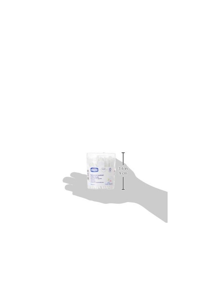 Chicco Cotton Tips with Ear Cleaning Protection, Made of Paper Stem, Safe and Hygienic for Babies, Biodegredable (160 Pieces) - Image 2