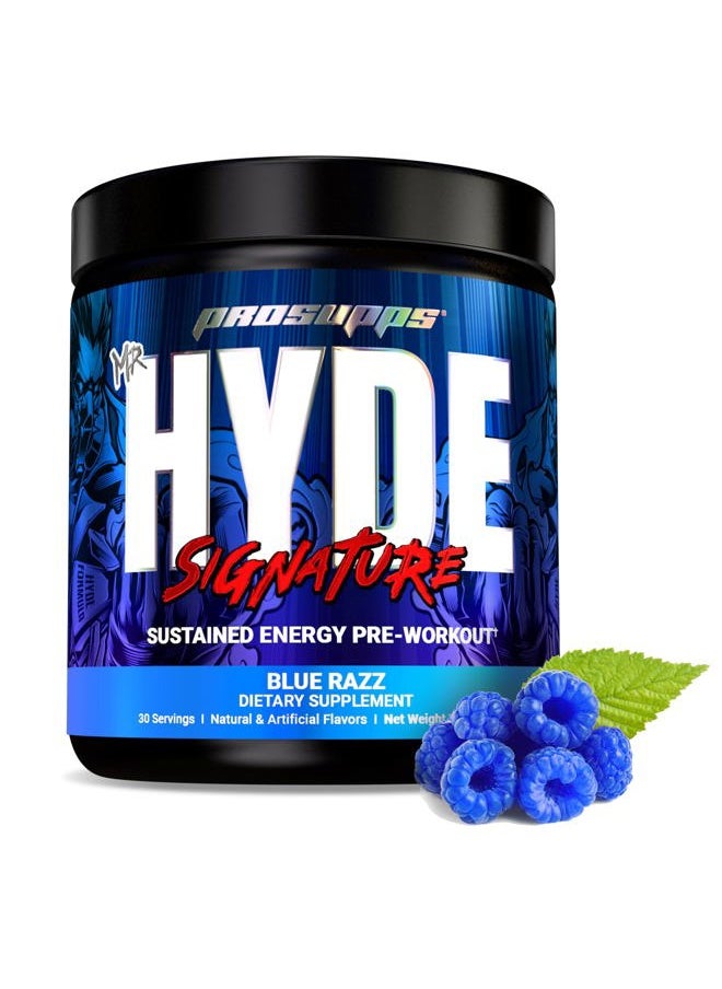 ProSupps - Mr. Hyde Signature Pre Workout with Creatine, Beta Alanine, TeaCrine and Caffeine for Sustained Energy, Focus Pumps - Endurance Energy Drink Men Women (Blue Razz, 30 Servings) - Image 1