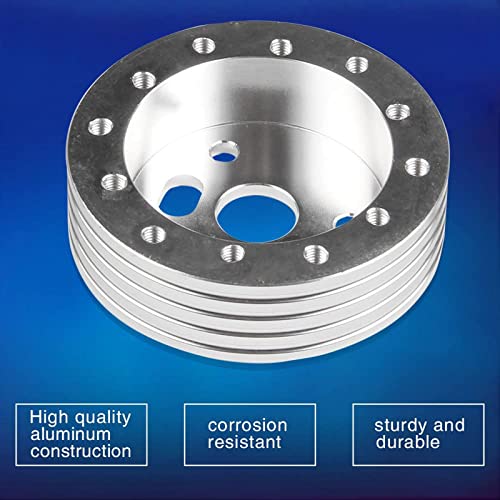 RULLINE 1" Steering Wheel Hub Adapter Conversion Spacer 6 Hole to 3 Hole Steering Wheel Adapter Grant Adapter Boss Kit Silver - Image 2