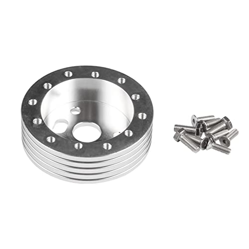 RULLINE 1" Steering Wheel Hub Adapter Conversion Spacer 6 Hole to 3 Hole Steering Wheel Adapter Grant Adapter Boss Kit Silver - Image 1