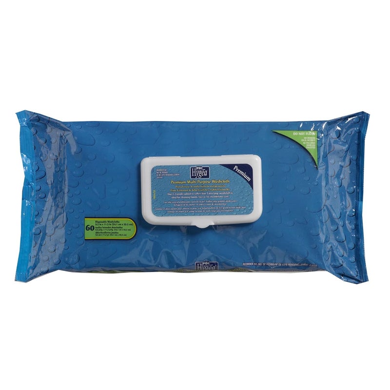 PDI Hygea Premium Multi-Purpose Washcloths 6-Pack; 60 Count with Aloe and Vitamin E