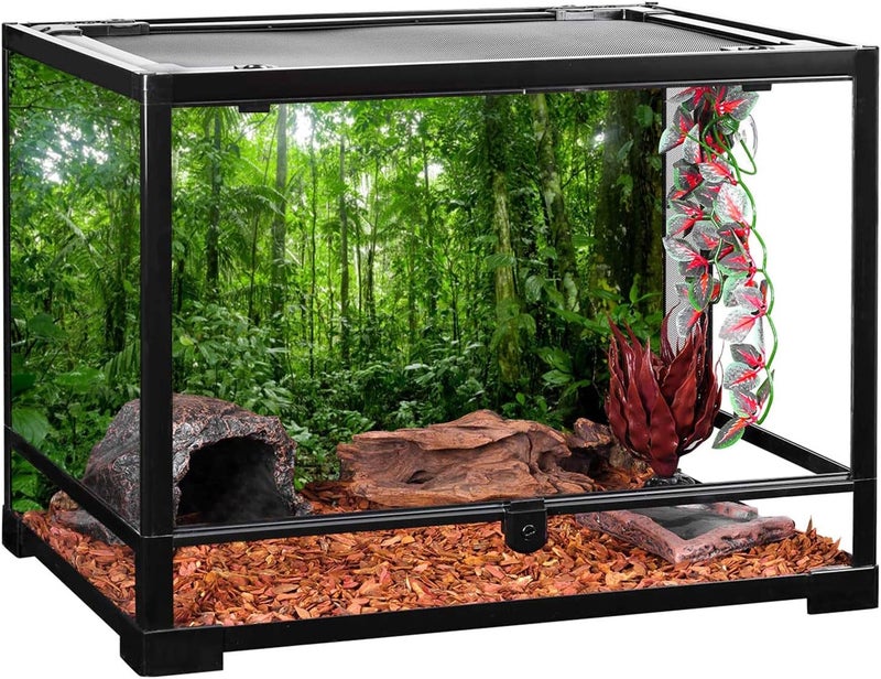 AWERT 36x18 inches Terrarium Background Tropical Aquarium Background Green Huge Tree Rainforest Reptile Habitat Background - Image 4