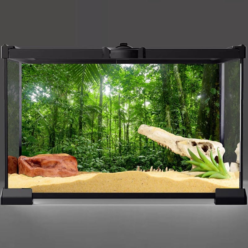 AWERT 36x18 inches Terrarium Background Tropical Aquarium Background Green Huge Tree Rainforest Reptile Habitat Background - Image 2