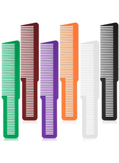 Patelai 6 Pieces Professional Hair Cutting and Styling Combs Set  Barber Combs for Stylists Green Purple Orange Red White Black 