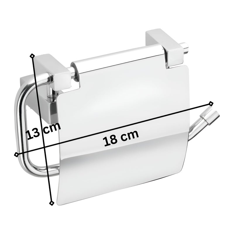 New Ware Toilet Paper Roll Holder | Bathroom and Kitchen Accessories | 304 Grade Stainless Steel Tissue Holder (Chrome) - Image 2