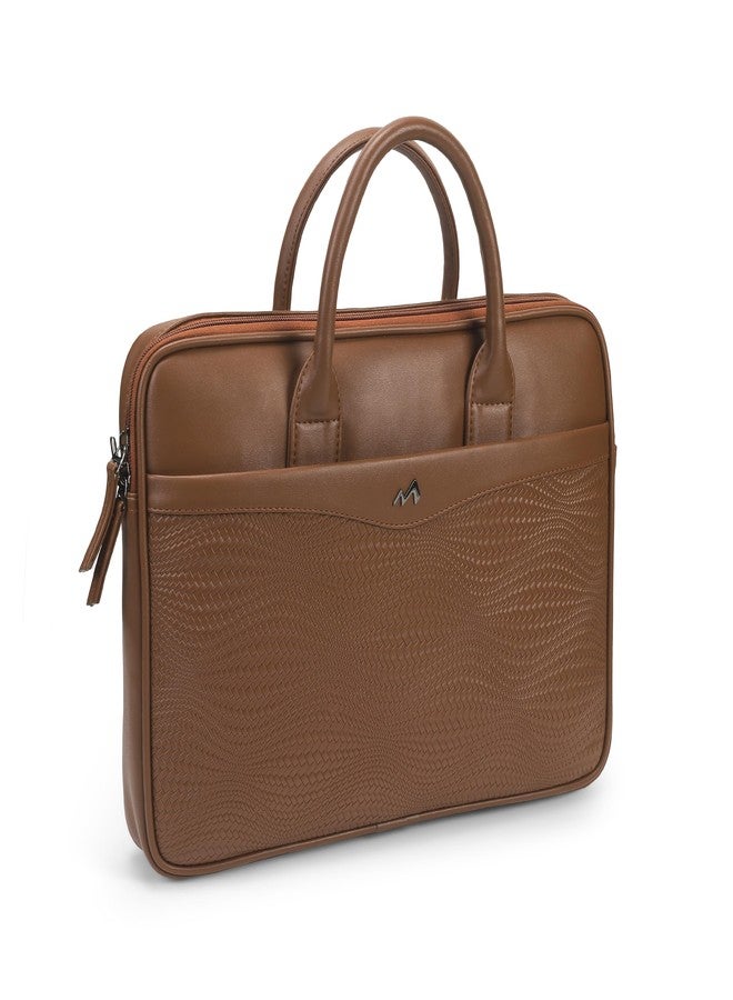 Metro Unisex Brown Professional Office Bag with Textured Wave Design & Adjustable Shoulder Strap(66-775) - Image 3