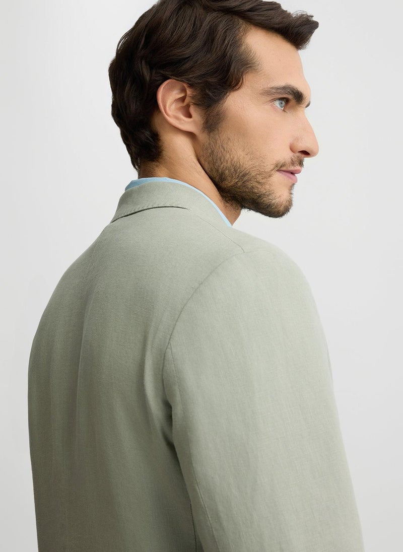 Liu Jo 100% Linen Sage Green Blazer - Image 5
