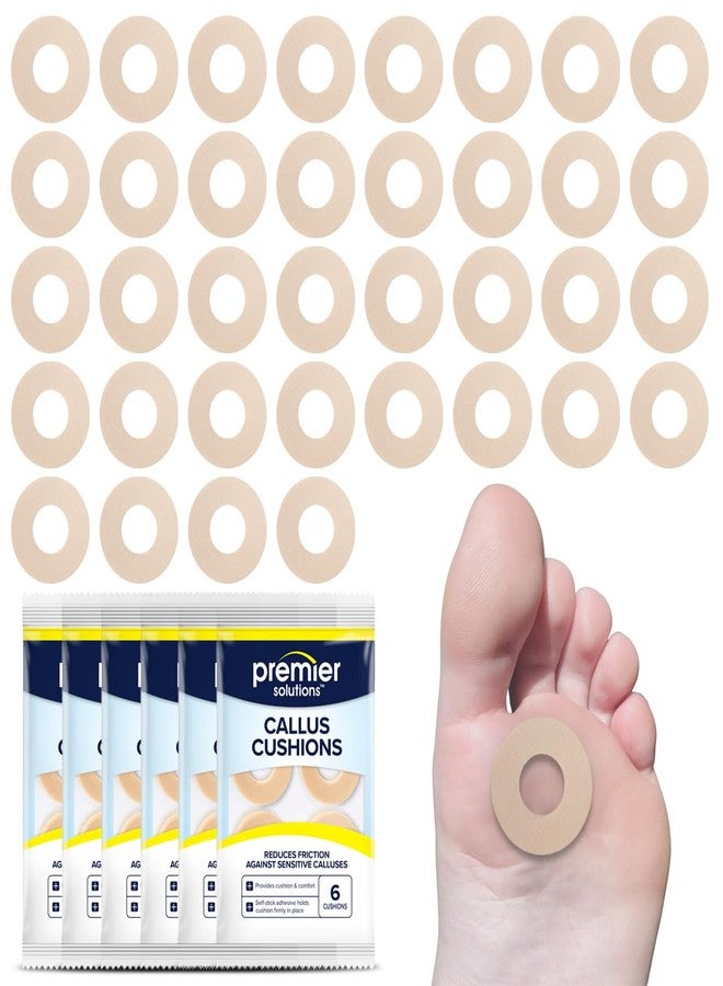 Premier Solutions Callus Cushions for Foot and Toe Protection, Self-Stick Adhesive Foot Care Cushions, 36 Count (6 Packs of 6) - Image 1