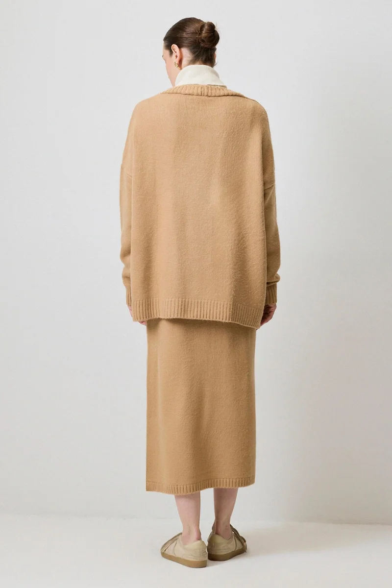 Touche Cardigan Skirt Knitwear Set