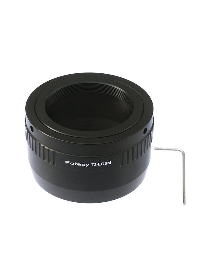 Fotasy - Adjustable T Mount Lens to Cannon EF-M Adapter, T2 EFM, T2 EOS M Adapter, fit T/ T2 Mount Telescope Lens, Compatible with Canon EF-M Mirrorless Cameras M M2 M3 M5 M6 Mark II M10 M50 M100 M200 - Image 1