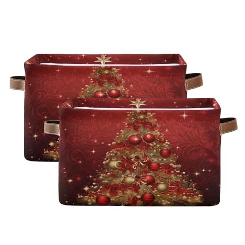 ALAZA Merry Christmas Snowman Red Star Foldable Storage Box Storage Basket Organizer Bins with Handles for Shelf Closet Living Room Bedroom Home Office 1 Pack - Image 3