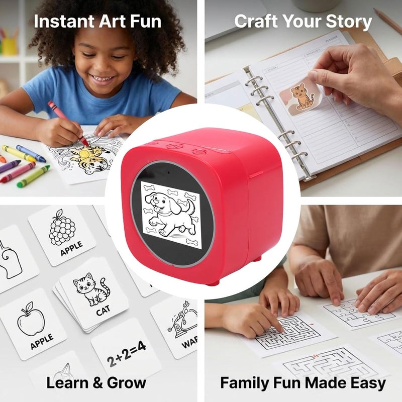 Yunseity AI Voice Sticker Printer, 2.4 Inch Screen Thermal Label Printer with Bluetooth and WiFi, for Home Work Place Study Scrapbook Making - Image 4