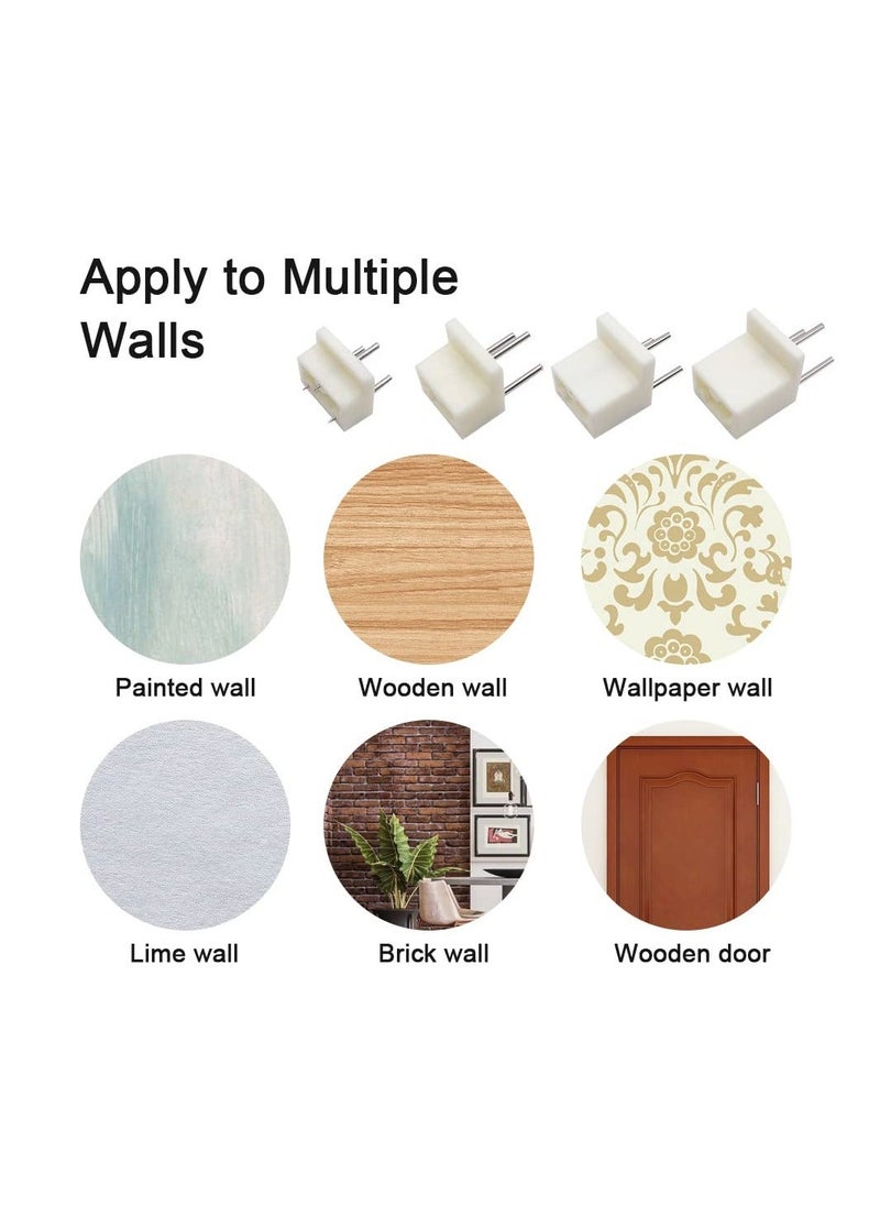Y&D - 80 Pcs Non-Trace Picture Hanging Hook, Plastic Invisible Traceless Hardwall Hook White for Photo Painting (4 Sizes) - Image 1