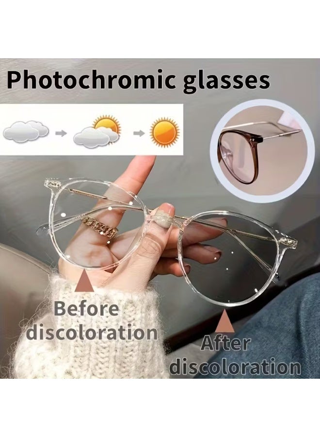 SCENT HOUSE Stylish Round Frame with Brown Tinted Lenses, Perfect for Men & Women, Ideal for All Face Shapes, Decorative Eyewear|Round Frame Glasses|Durable Glasses (Includes eyeglass case),sunglasses - Image 5