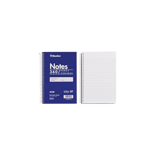 Blueline Steno Pad/Note Pad, Spiral Binding with Flexible Blue Cover, 9 x 6 x 0.813 Inches, 360 Pages (AT35B) - Image 2