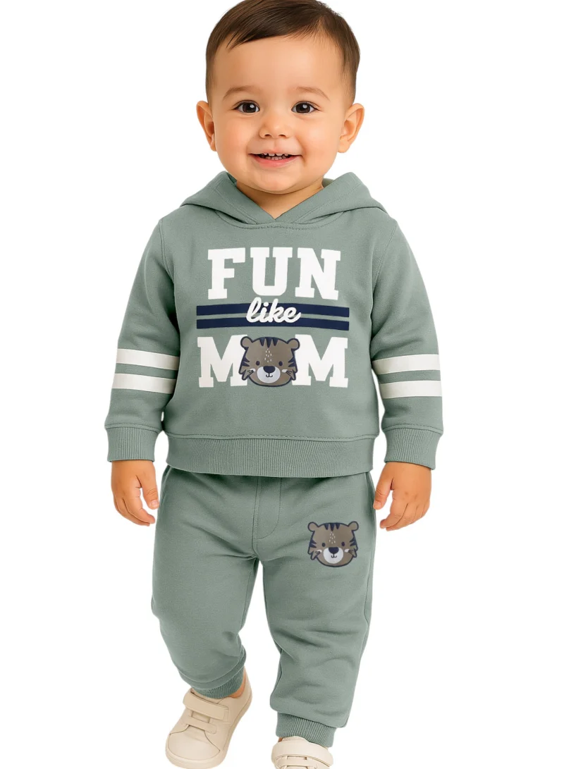 victor and jane Baby Boys’ 2-Piece Set – “Fun Like Mom” Hoodie &amp; Joggers Set