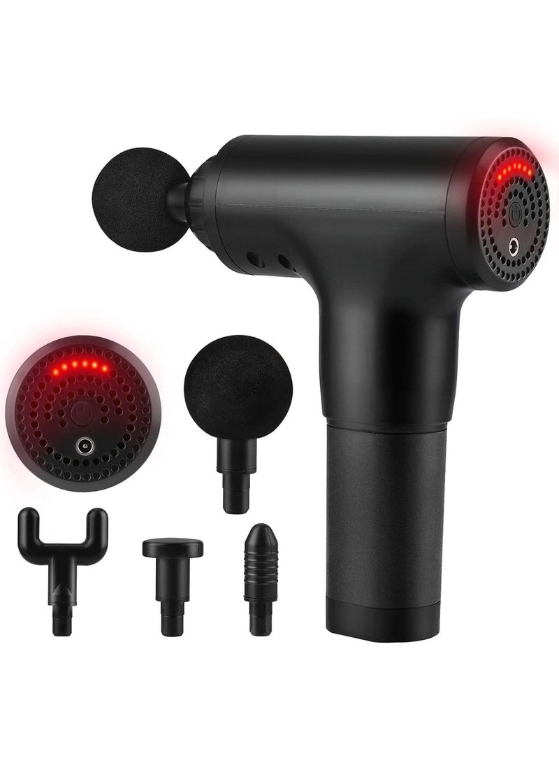 Fascial Gun Muscle Massager – 6-Level Variable Frequency Vibration for Deep Tissue Pain Relief | Portable Quiet Handheld Electric Body Massage Device with 4 Interchangeable Heads | Powerful Muscle Relaxation & Recovery Tool for Home & Gym Use - Image 1