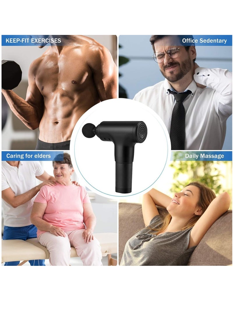 Fascial Gun Muscle Massager – 6-Level Variable Frequency Vibration for Deep Tissue Pain Relief | Portable Quiet Handheld Electric Body Massage Device with 4 Interchangeable Heads | Powerful Muscle Relaxation & Recovery Tool for Home & Gym Use - Image 4
