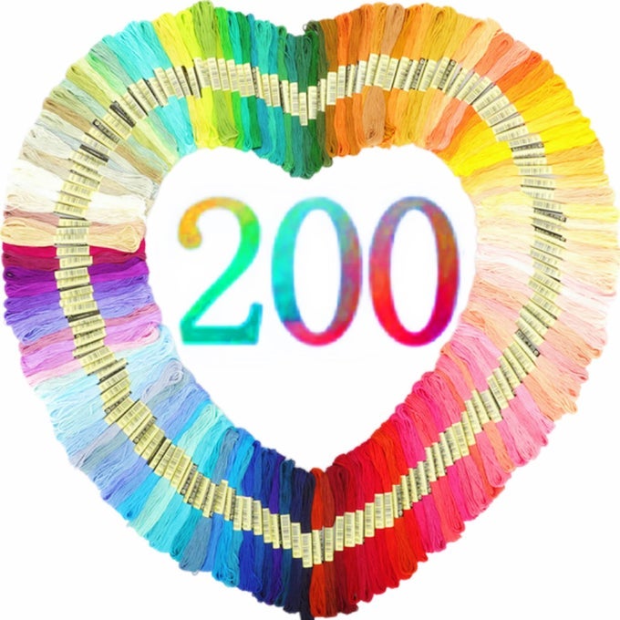 ATHENAS ELEMENTS EMBROIDERY FLOSS RAINBOW THREAD FOR EMBROIDERY CROSS STITCH THREAD CRAFTING ARTS EMBROIDERY STRINGS BULK200 COLORS