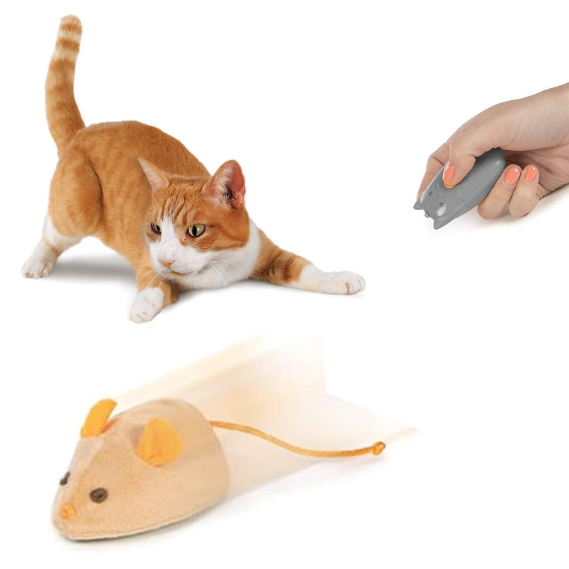 SmartyKat Race N' Chase Electronic Remote Control Mouse Cat Toy, Mimics Prey Motion for Active Hunting & Bonding Play for Cats & Kittens - Image 1