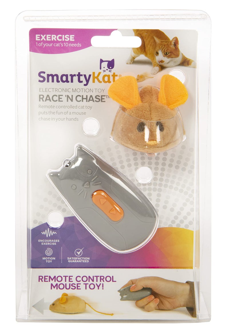 SmartyKat Race N' Chase Electronic Remote Control Mouse Cat Toy, Mimics Prey Motion for Active Hunting & Bonding Play for Cats & Kittens - Image 2