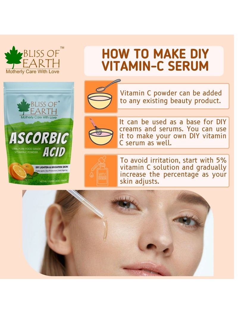Bliss of Earth 8 oz Ascorbic Acid Powder Pure Food Grade Vitamin-C Rich Powder For Skin,face, Cosmetic & DIY Products 226GM - Image 4