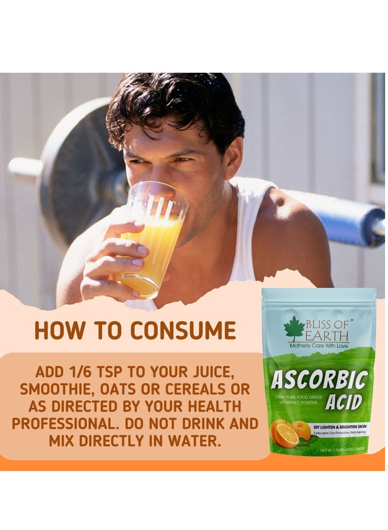 Bliss of Earth 8 oz Ascorbic Acid Powder Pure Food Grade Vitamin-C Rich Powder For Skin,face, Cosmetic & DIY Products 226GM - Image 5