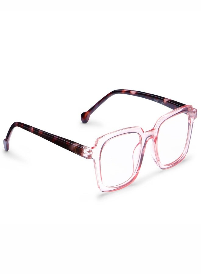 AEC Trends5 Square Reading Glasses | Fashionable Frame with BlueRazr Blue Light Blocking Lenses | Stylish Unisex Readers for Men & Women (Pink-Black, +3.00) - Image 4