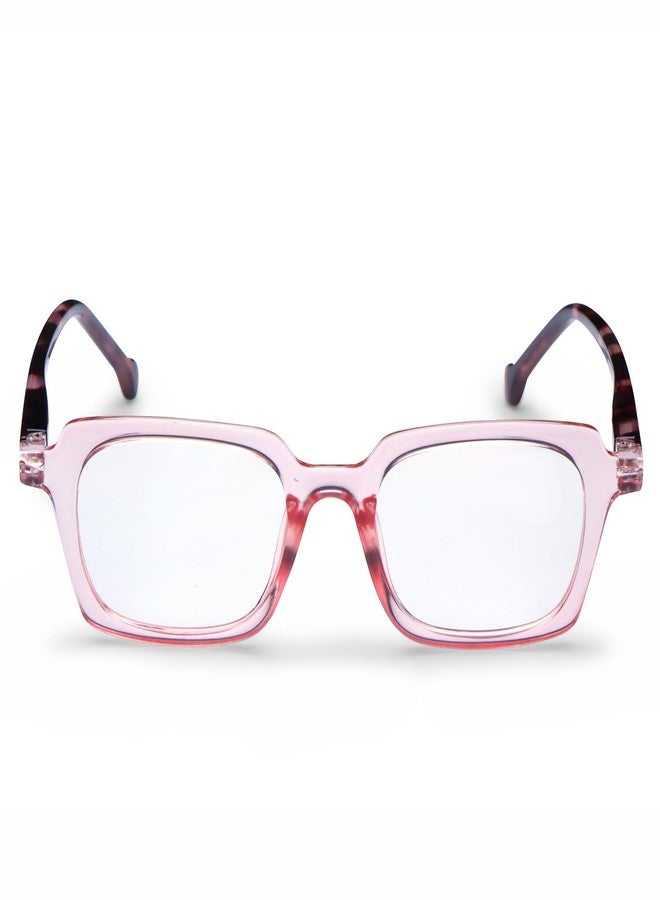 AEC Trends5 Square Reading Glasses | Fashionable Frame with BlueRazr Blue Light Blocking Lenses | Stylish Unisex Readers for Men & Women (Pink-Black, +3.00) - Image 3