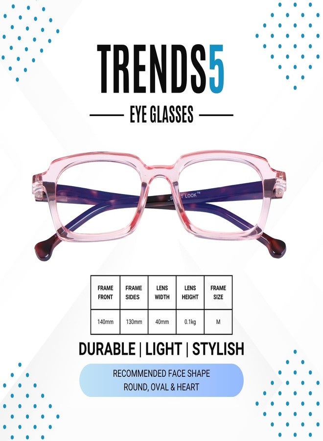 AEC Trends5 Square Reading Glasses | Fashionable Frame with BlueRazr Blue Light Blocking Lenses | Stylish Unisex Readers for Men & Women (Pink-Black, +3.00) - Image 2